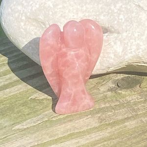 Angel Figurine Genuine Rose Quartz natural stone Angel figure